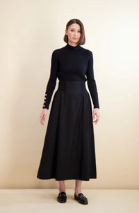 PASHMINA KNIT WAIST MAXI SKIRT