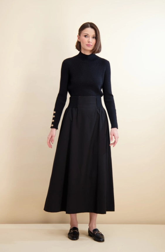 PASHMINA KNIT WAIST MAXI SKIRT