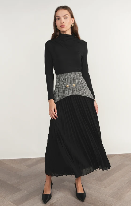 XS / BLACK/WHITE TWEED
