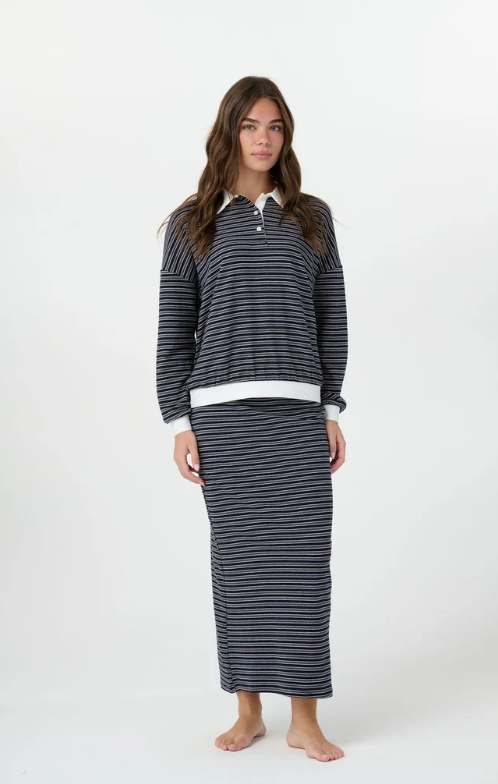 BY TESS KYRA SOLID TRIM STRIPED SET
