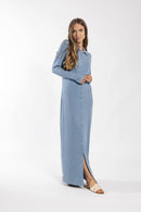 LATITUDE RIBBED MIDI SHIRT DRESS