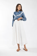 LATITUDE DENIM SHIRT WITH EYELET TRIM