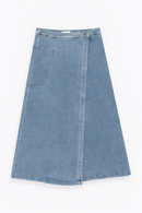 LATITUDE CARGO DENIM WRAP SKIRT