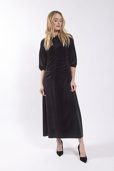 LATITUDE Velvet Ruched Dress