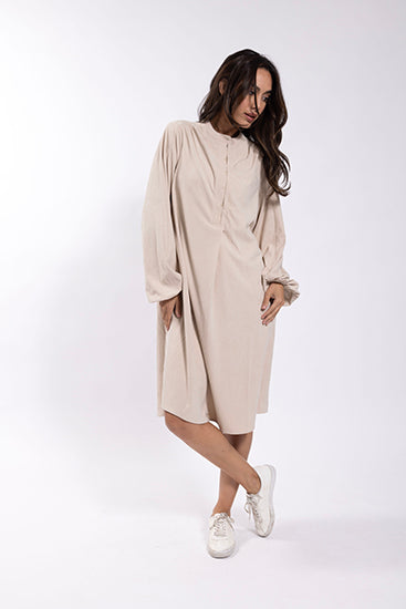 LATITUDE Corduroy Henley Dress