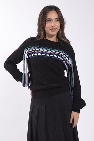 LATITUDE Multi Ribbon Detail Sweater