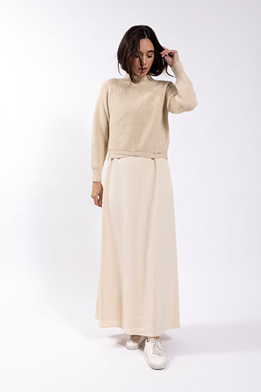 LATITUDE Crossover Hem Sweater