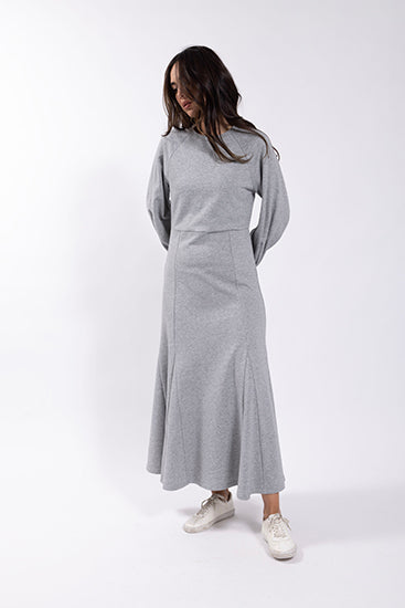 LATITUDE Raw Edge Sweatshirt Dress