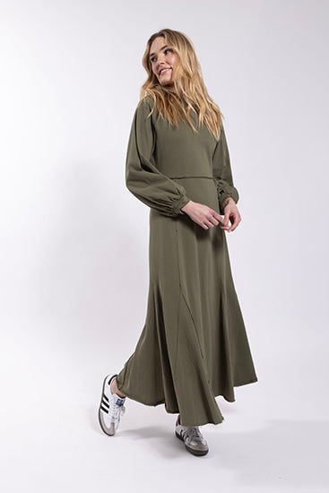 LATITUDE Raw Edge Sweatshirt Dress