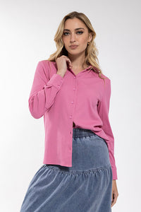 LATITUDE Ribbed Button Down T-Shirt