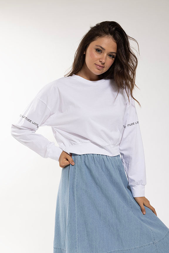 LATITUDE Logo Sleeve Drop Shoulder Tee