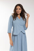 LATITUDE Chambray Crossover Top
