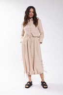 LATITUDE Gauze Cropped Blouse