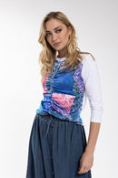 LATITUDE Paisley Silk Front Tee
