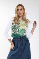 LATITUDE Paisley Silk Front Tee