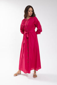 LATITUDE Linen Tuck Front Shirtdress