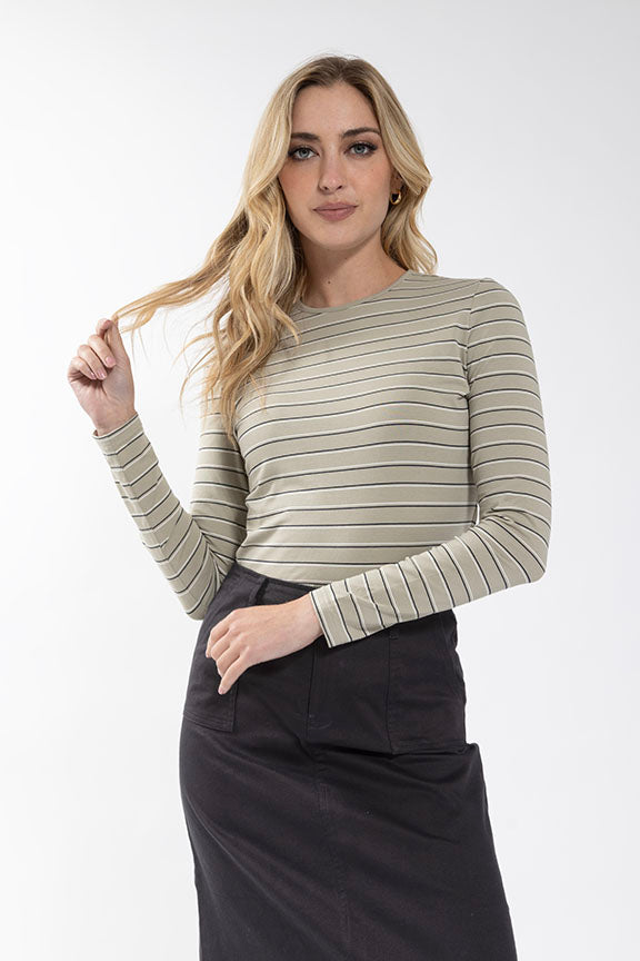 LATITUDE Double Striped Basic Tee