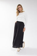 LATITUDE Elastic Waist  Gauze Circle Skirt
