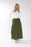 LATITUDE Elastic Waist  Gauze Circle Skirt