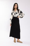 Latitude Velvet Button Fly Skirt