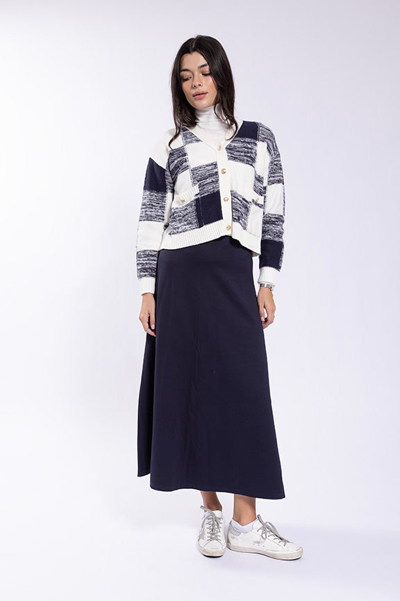 Latitude Brushed Checkered Cardi