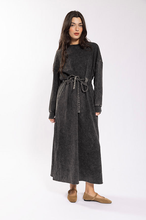 Latitude Washed Belted Sweatdress