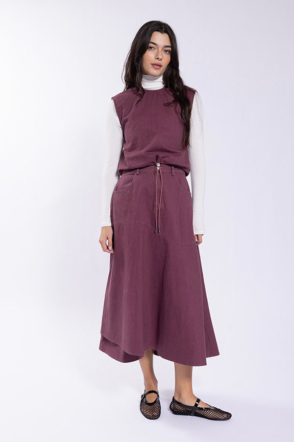 Latitude Wave Bottom Denim Skirt