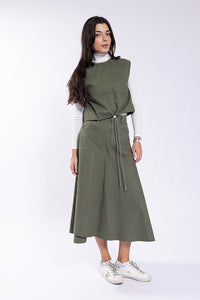 Latitude Wave Bottom Denim Skirt