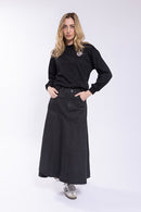 Latitude Wave Bottom Denim Skirt