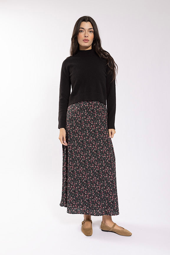 Latitude Cropped Mockneck Sweater