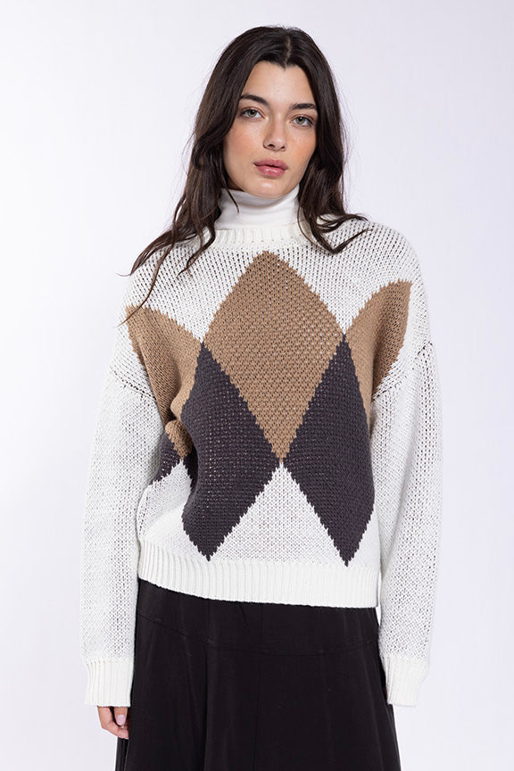 Latitude Diamond Colorblock Sweater