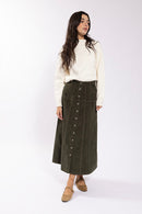 Latitude Buttondown Corduroy Skirt