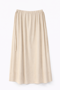 LATITUDE SIDE DRAWSTRING PLEATED MIDI SKIRT