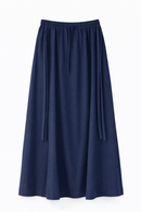 LATITUDE SIDE DRAWSTRING PLEATED MIDI SKIRT