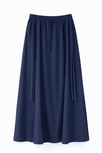 LATITUDE SIDE DRAWSTRING PLEATED MIDI SKIRT