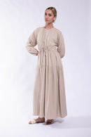 LATITUDE MIDI DRESS w/ DRAWSTRING WAIST