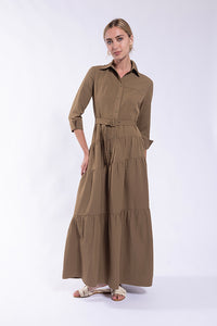 LATITUDE DIAGINAL TIERED MAXI DRESS
