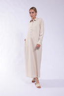 LATITUDE MIDI DRESS w/ POPOVER PLACKET