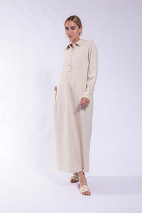 LATITUDE MIDI DRESS w/ POPOVER PLACKET