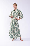 LATITUDE FLORAL PUFF SLEEVE SHIRTDRESS