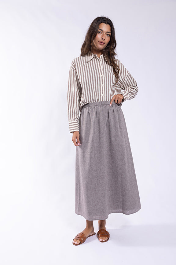 LATITUDE LINEN STRIPE BLOUSE