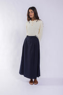 LATITUDE DOUBLE-PLEATED FULL SKIRT