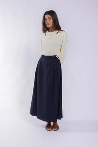 LATITUDE DOUBLE-PLEATED FULL SKIRT