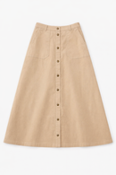 LATITUDE CORDUROY FRONT SNAP SKIRT