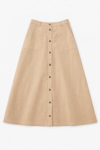 LATITUDE CORDUROY FRONT SNAP SKIRT
