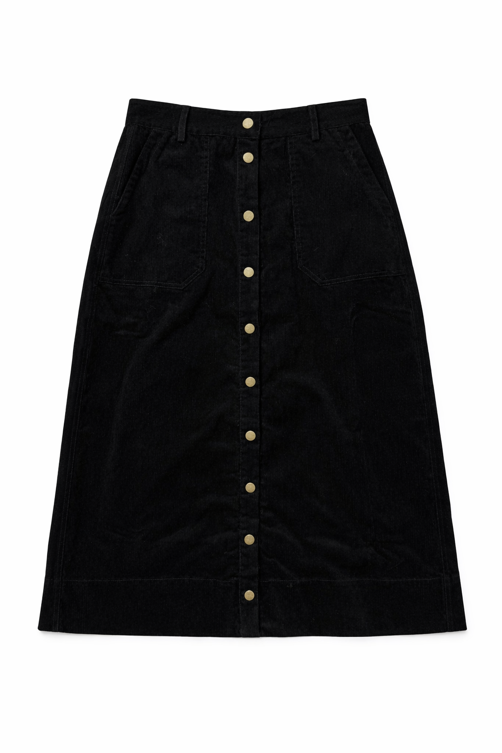 LATITUDE CORDUROY FRONT SNAP SKIRT