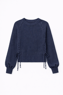 LATITUDE BRAIDED KNIT SWEATER