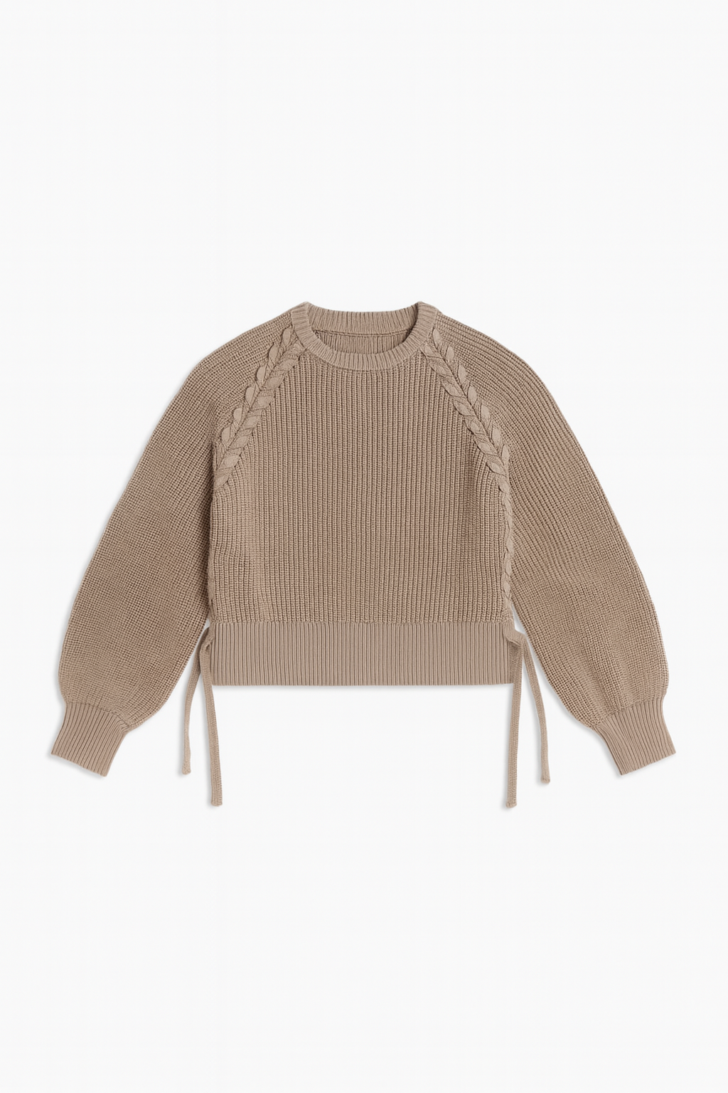 LATITUDE BRAIDED KNIT SWEATER
