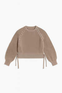 LATITUDE BRAIDED KNIT SWEATER