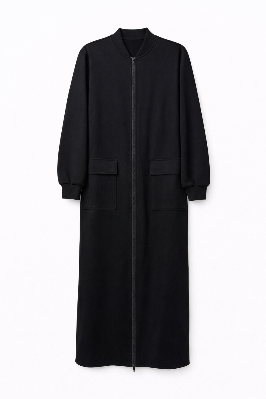 LATITUDE ZIP FRONT SWEATSHIRT DRESS